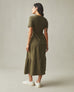 Women's Premium Slub Tiered Dress - Washed Olive